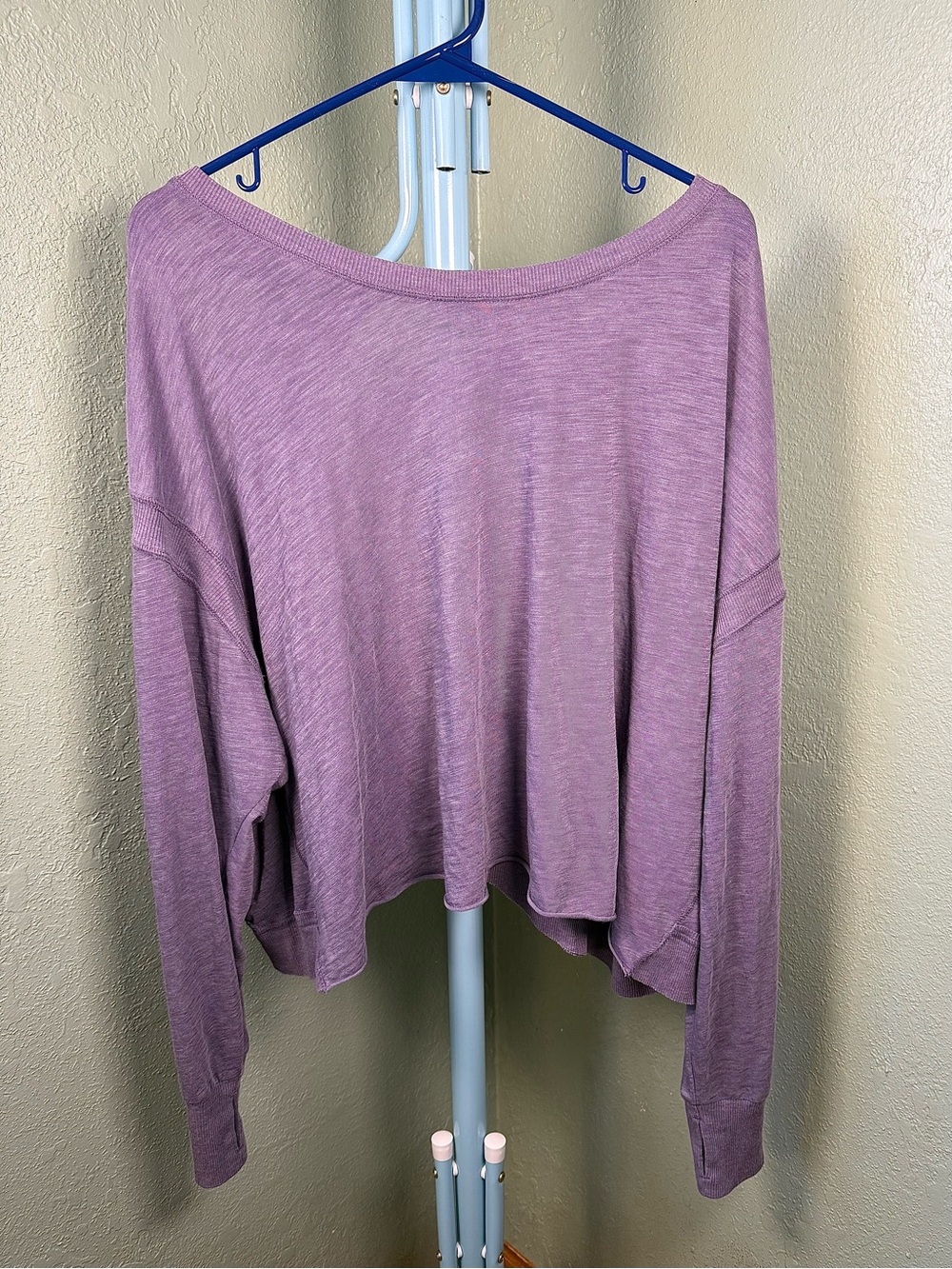 NWT Free People My Time Layer Open Back Crop Top Blue Medium
